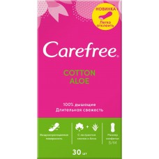 Прокладки ежедневные CAREFREE Cotton Aloe, 30шт, Италия, 30 шт