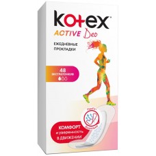Прокладки ежедневные KOTEX Active, 48шт, Китай, 48 шт
