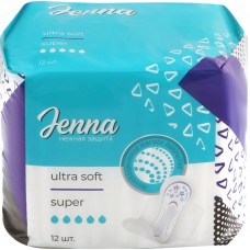 Прокладки JENNA Ultra Soft Super гигиен., Россия, 12 шт