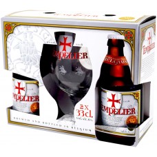Промонабор TEMPLIER пиво светлое фильтрованное непастеризованное, 6%, п/у + бокал, 2x0.33л, Бельгия, 0.66 L