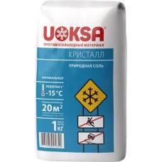 Противогололедный материал UOKSA Природная соль -15°C, Россия, 1 кг