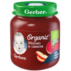 Купить Пюре фруктово-овощное GERBER Organic Яблоко и свекла с 5 месяцев, 125г, Польша, 125 г в Ленте