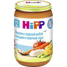 Пюре HIPP Макароны с морской рыбой и овощами в томатном соусе, с 12 месяцев, 220г, Венгрия, 220 г