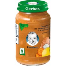 Купить Пюре мясо-овощное GERBER Говядина по-домашнему с морковью с 9 месяцев, 190г, Финляндия, 190 г в Ленте