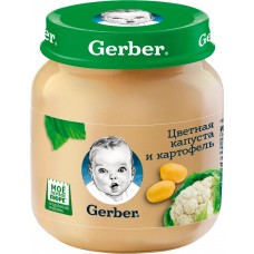Купить Пюре овощное GERBER Цветная капуста и картофель с 5 месяцев, 130г, Польша, 130 г в Ленте