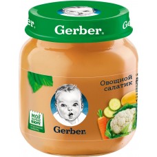Купить Пюре овощное GERBER Овощной салатик с 5 месяцев, 130г, Польша, 130 г в Ленте