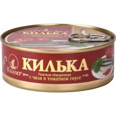 Купить Рыбные консервы Килька KEANO обжаренная с чили в томатном соусе Кеано ключ, Россия, 240 г в Ленте