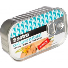 Купить Рыбные консервы Печень трески SETRA натуральная Cod liver natural ж/б, Исландия, 120 г в Ленте