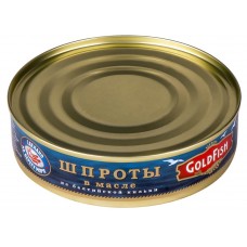 Купить Рыбные консервы шпроты GOLD FISH в масле, Россия, 160 г в Ленте