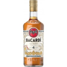 Ром BACARDI Anejo Cuatro 4 года 40%, п/у + стакан, 0.7л, США, 0.7 L