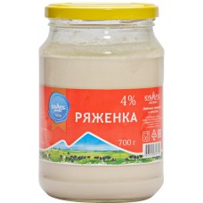 Ряженка КУБАРУС-МОЛОКО 4%, без змж, 700г, Россия, 700 г