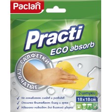 Купить Салфетка PACLAN Practi Eco absorb губчатая 18x8см Арт. 410164, 2шт, Германия, 2 шт в Ленте