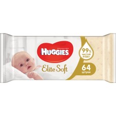 Салфетки HUGGIES Elite soft влажные, Великобритания, 64 шт