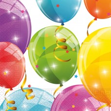 Купить Салфетки PROCOS Sparkling Balloons, 2 слоя, 33х33см Арт. 88150, 20шт, Греция в Ленте