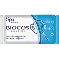 Купить Салфетки влажные BIOCOS SPA Freshness антибактериальные, очищающие, 60шт, Россия, 60 шт в Ленте