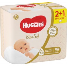 Салфетки влажные детские HUGGIES Elite soft, 168шт, Великобритания, 168 шт