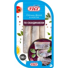 Купить Сельдь VICI филе в масле По-скандинавски, 240г, Россия, 240 г в Ленте