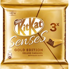 Купить Шоколад белый KITKAT Senses Gold Edition Deluxe caramel с хрустящей вафлей, 120г, Россия, 120 г в Ленте
