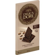 Шоколад DELICADORE 70% какао с кусочками кофейных зерен, Польша, 100 г