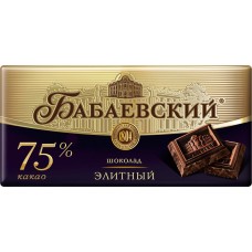 Шоколад горький БАБАЕВСКИЙ Элитный 75% какао, 200г, Россия, 200 г