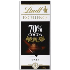 Шоколад горький LINDT Excellence 70% какао, 100г, Франция, 100 г