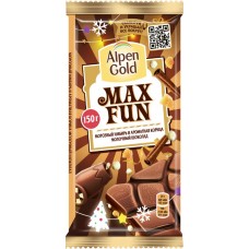 Шоколад молочный ALPEN GOLD Max Fun Морозный имбирь и ароматная корица, 150г, Россия, 150 г