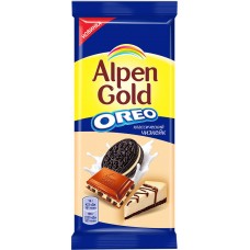 Шоколад молочный ALPEN GOLD Oreo с начинкой со вкусом чизкейка и кусочками печенья, 95г, Россия, 95 г