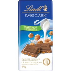 Шоколад молочный LINDT Швейц. Классика с цельным фундуком, Швейцария, 100 г