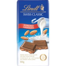 Шоколад молочный LINDT Швейц. Классика с цельным миндалем, Швейцария, 100 г