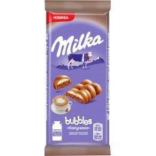 Купить Шоколад молочный MILKA Bubbles с начинкой со вкусом капучино, 97г, Россия, 97 г в Ленте