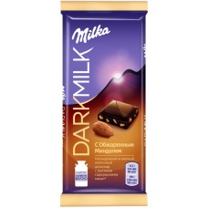 Купить Шоколад молочный MILKA Dark Milk с обжаренным миндалем, 85г, Россия, 85 г в Ленте