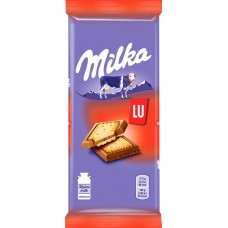Шоколад молочный MILKA LU с печеньем, 87г, Россия, 87 г