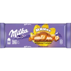 Шоколад молочный MILKA Wholenut Caramel с карамелью и обжаренным цельным фундуком, 300г, Австрия, 300 г