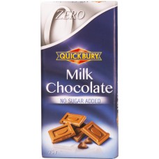 Шоколад QUICKBURY молочный без добавления сахара 32% какао, Испания, 75 г