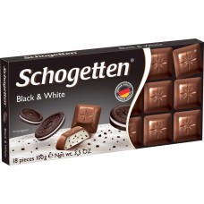 Шоколад SCHOGETTEN Black & White молоч. с нач. ванильн.крем кусоч. печ. и какао, Германия, 100 г