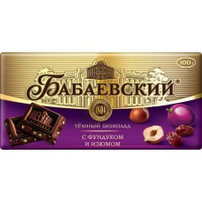 Купить Шоколад темный БАБАЕВСКИЙ с фундуком и изюмом, 100г, Россия, 100 г в Ленте