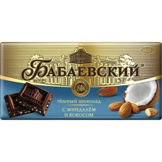 Купить Шоколад темный БАБАЕВСКИЙ с миндалем и кокосом, 100г, Россия, 100 г в Ленте