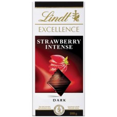 Шоколад темный LINDT Excellence Клубника 20х100г, Германия, 100 г