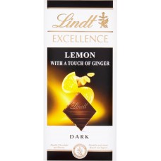 Шоколад темный LINDT Excellence Лимон и Имбирь, 100г, Франция, 100 г