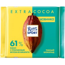 Шоколад темный RITTER SPORT 61% какао, 100г, Германия, 100 г