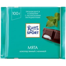 Шоколад темный RITTER SPORT Мята, 100г, Германия, 100 г