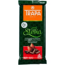 Купить Шоколад TRAPA горький со стевией 80% какао, Испания, 75 г в Ленте