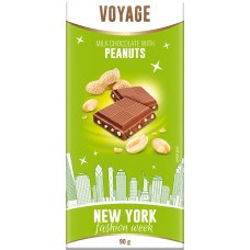 Купить Шоколад VOYAGE С арахисом, какао min.25%, Польша, 90 г в Ленте