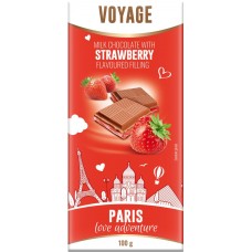 Шоколад VOYAGE С клубничной начинкой, какао min.25%, Польша, 100 г