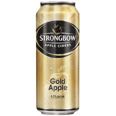 Сидр STRONGBOW Gold Apple яблочный сладкий, 4,5%, ж/б, 0.43л, Россия, 0.43 L