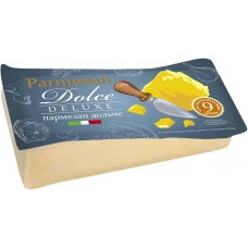 Купить Сыр DOLCE DELUX Пармезан 34% без змж, Россия, 200 г в Ленте