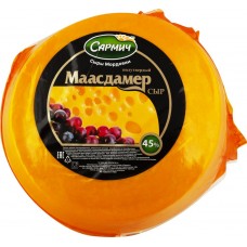 Сыр САРМИЧ Маасдамер 45%, без змж, весовой, Россия