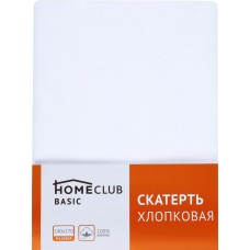 Скатерть HOME CLUB 140x170см, белая, хлопок, Россия
