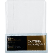 Скатерть HOME CLUB 140x170см белая, жаккард, 100% хлопок, Россия