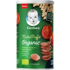 Снеки пшенично-овсяные GERBER Organic томат и морковь, 35г, Португалия, 35 г